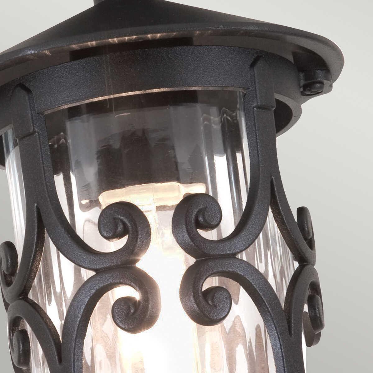 elstead hereford black finish outdoor flush lantern Close Up LED Bulb