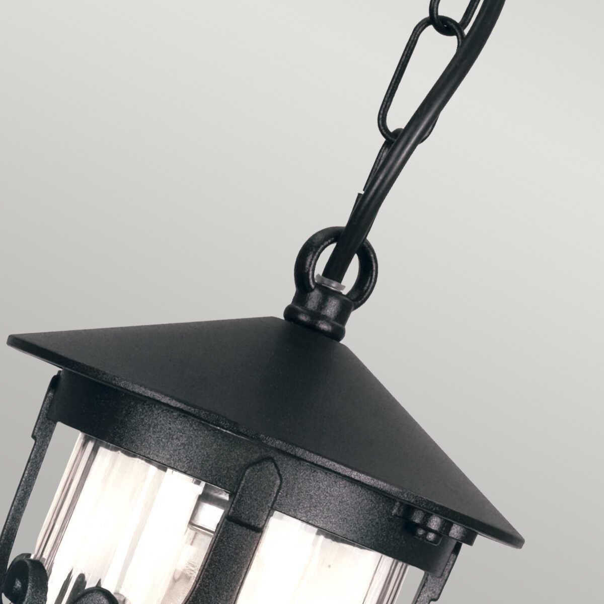 elstead hereford black finish outdoor pendant lantern Living Room Close Up