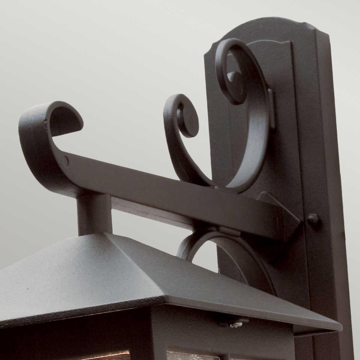 elstead winchester black finish outdoor large wall lantern Detailed Close Up