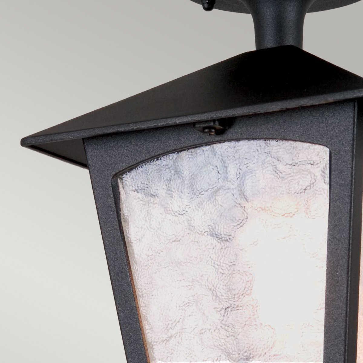elstead york black finish outdoor flush lantern Detailed Close Up