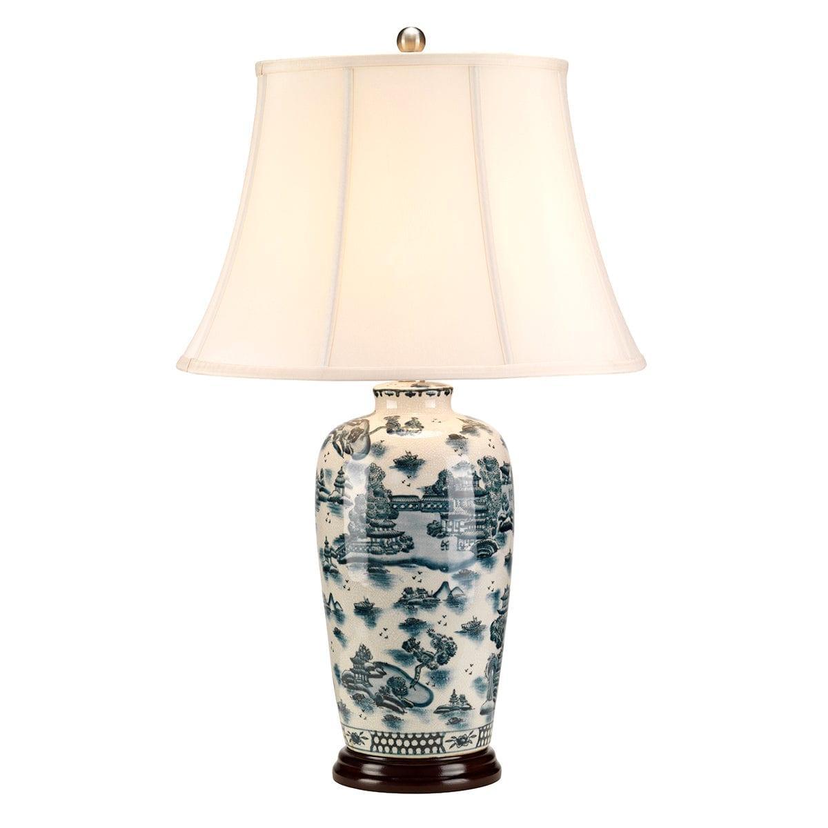 Blue Traditional 1 Light Table Lamp Elstead Lighting 1