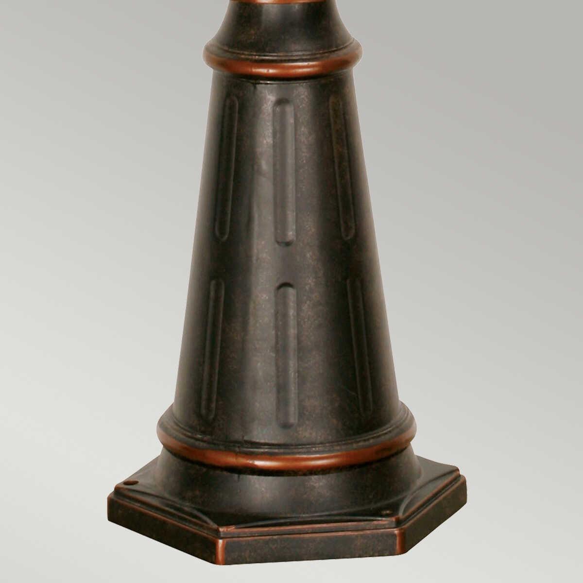 elstead baltimore weathered bronze finish large outdoor lamp post lantern Detailed Close Up