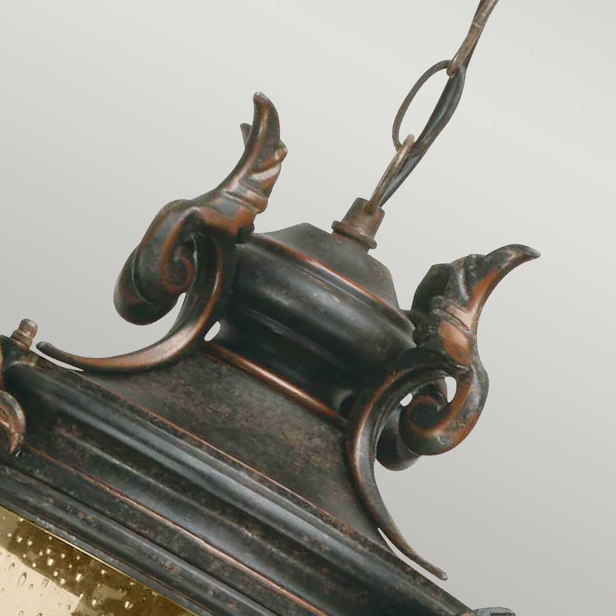 elstead baltimore weathered bronze finish large outdoor pendant lantern Living Room Close Up