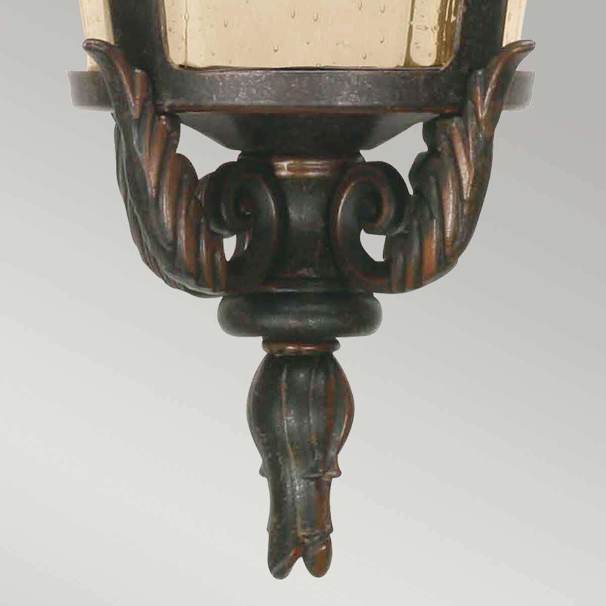 elstead baltimore weathered bronze finish large outdoor pendant lantern Detailed Close Up
