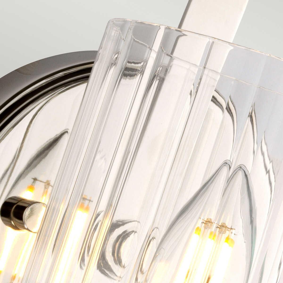 cassie 1 light polished nickel wall light elstead lighting Living Room Close Up