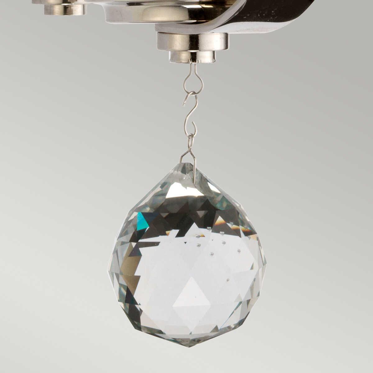 cassie 1 light polished nickel wall light elstead lighting Detailed Close Up