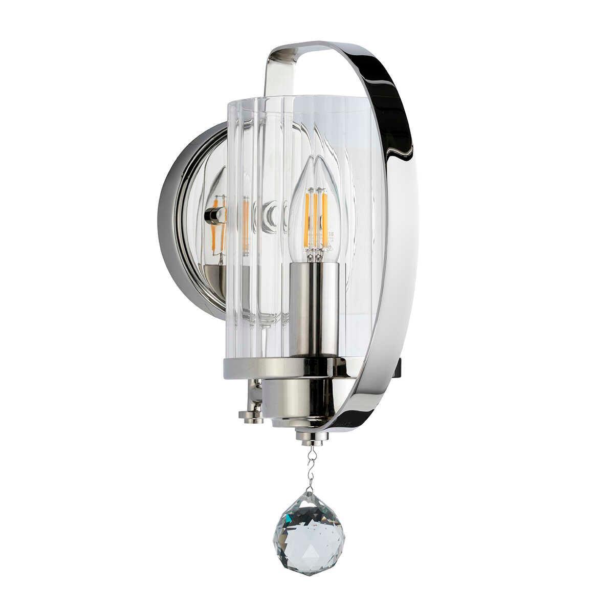 cassie 1 light polished nickel wall light elstead lighting Other Close Up