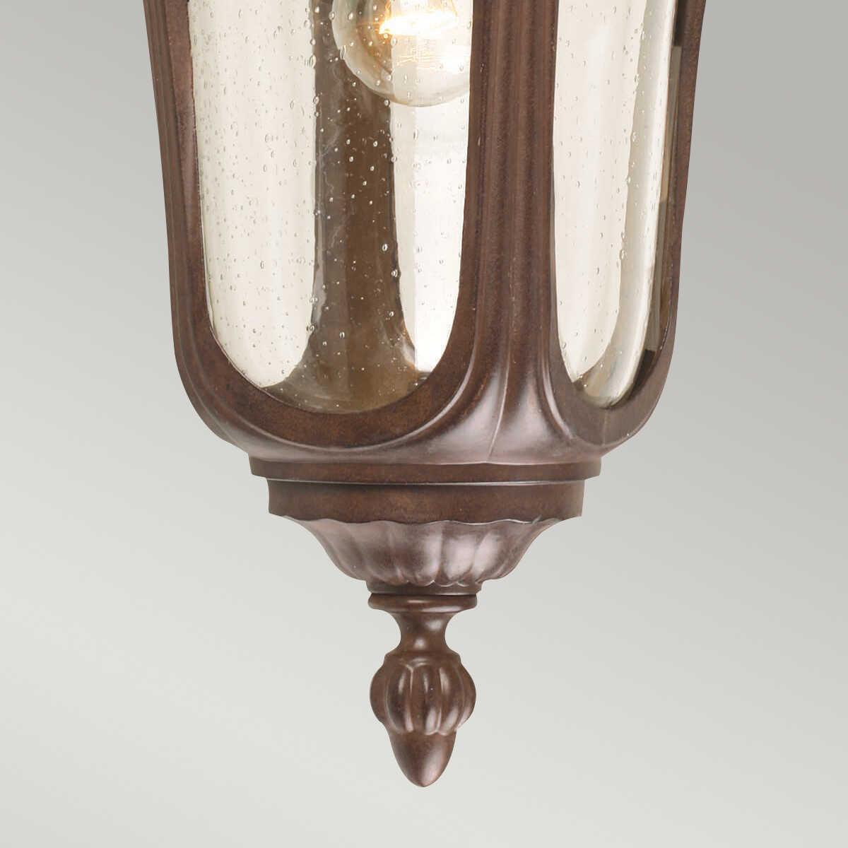 Elstead Chicago Rusty Bronze Patina Medium Outdoor Downlighter Wall Fitting Close up