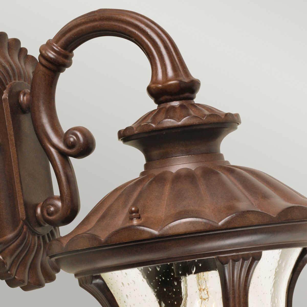 Elstead Chicago Rusty Bronze Patina Small Outdoor Downlighter Wall Close up image