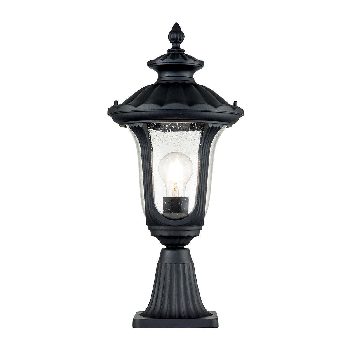 elstead chicago 1 light small outdoor pedestal lantern