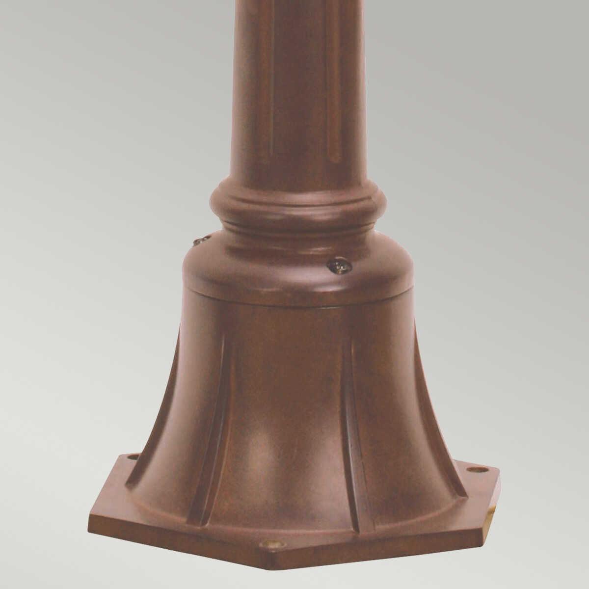 elstead chicago rusty bronze patina small outdoor pillar lantern Close Up LED Bulb