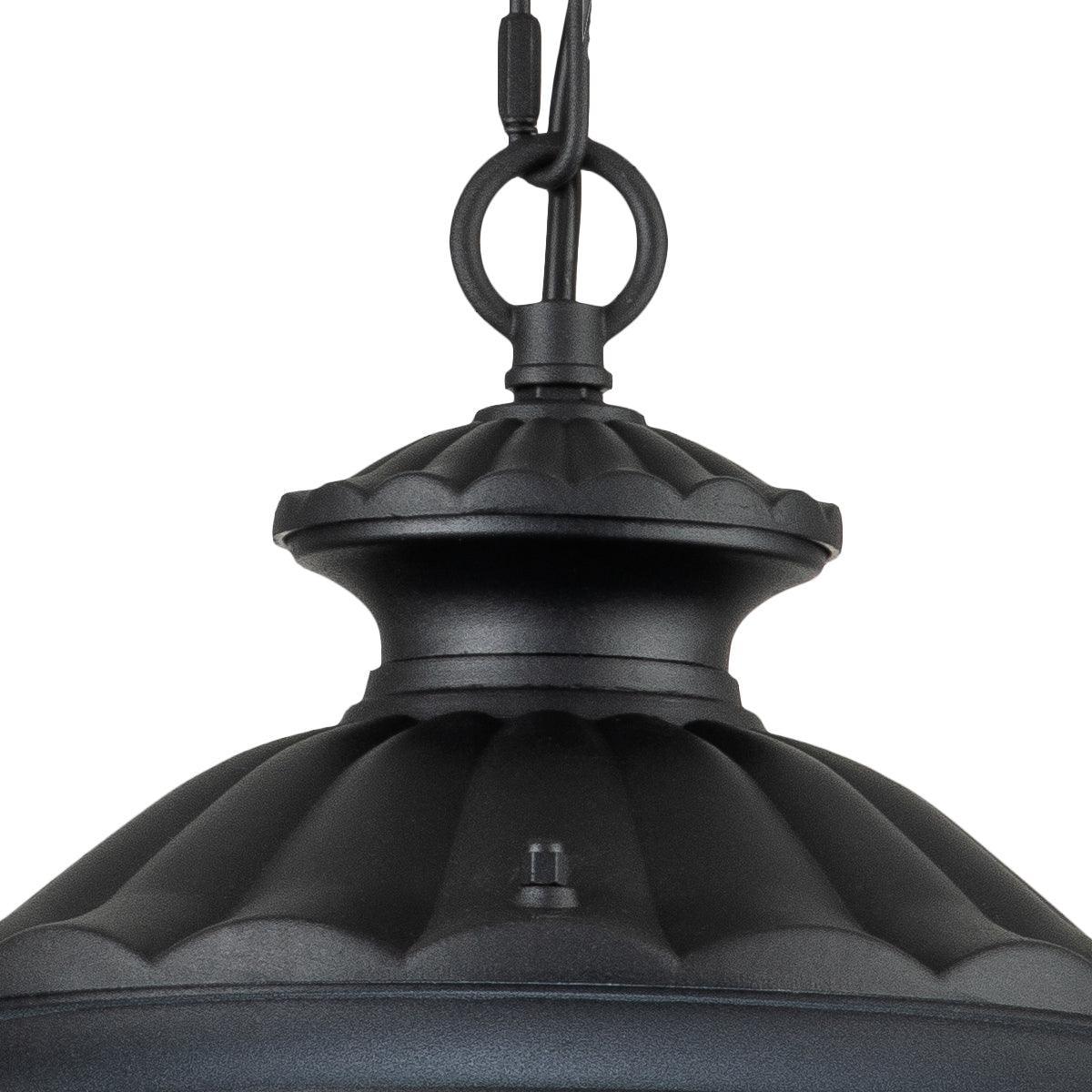 elstead chicago 1 light small black outdoor chain lantern Close Up