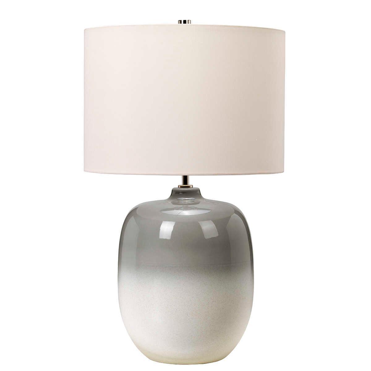 Chalk Farm Large Ceramic Table Lamp - Grey & White unlit