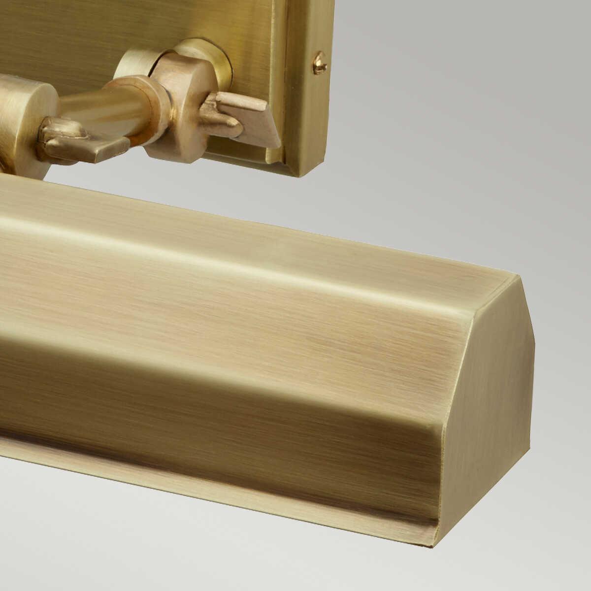 chawton medium aged brass picture light elstead lighting Detailed Close Up