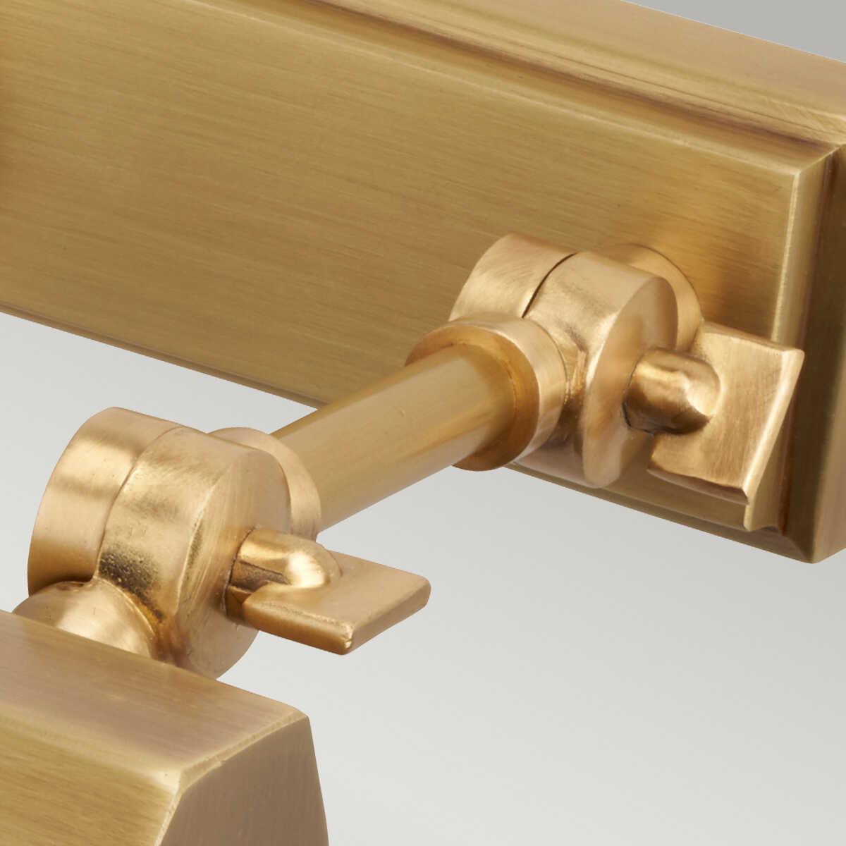 chawton small aged brass picture light elstead lighting Detailed Close Up