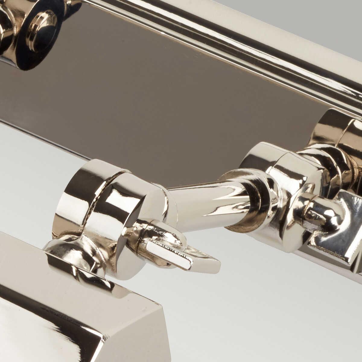 chawton small polished nickel picture light elstead lighting Detailed Close Up