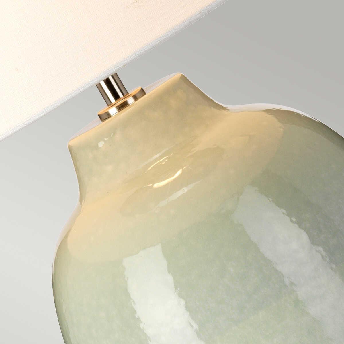 Chelsfield 1 Light Green & White Ceramic Table Lamp Elstead Lighting 4