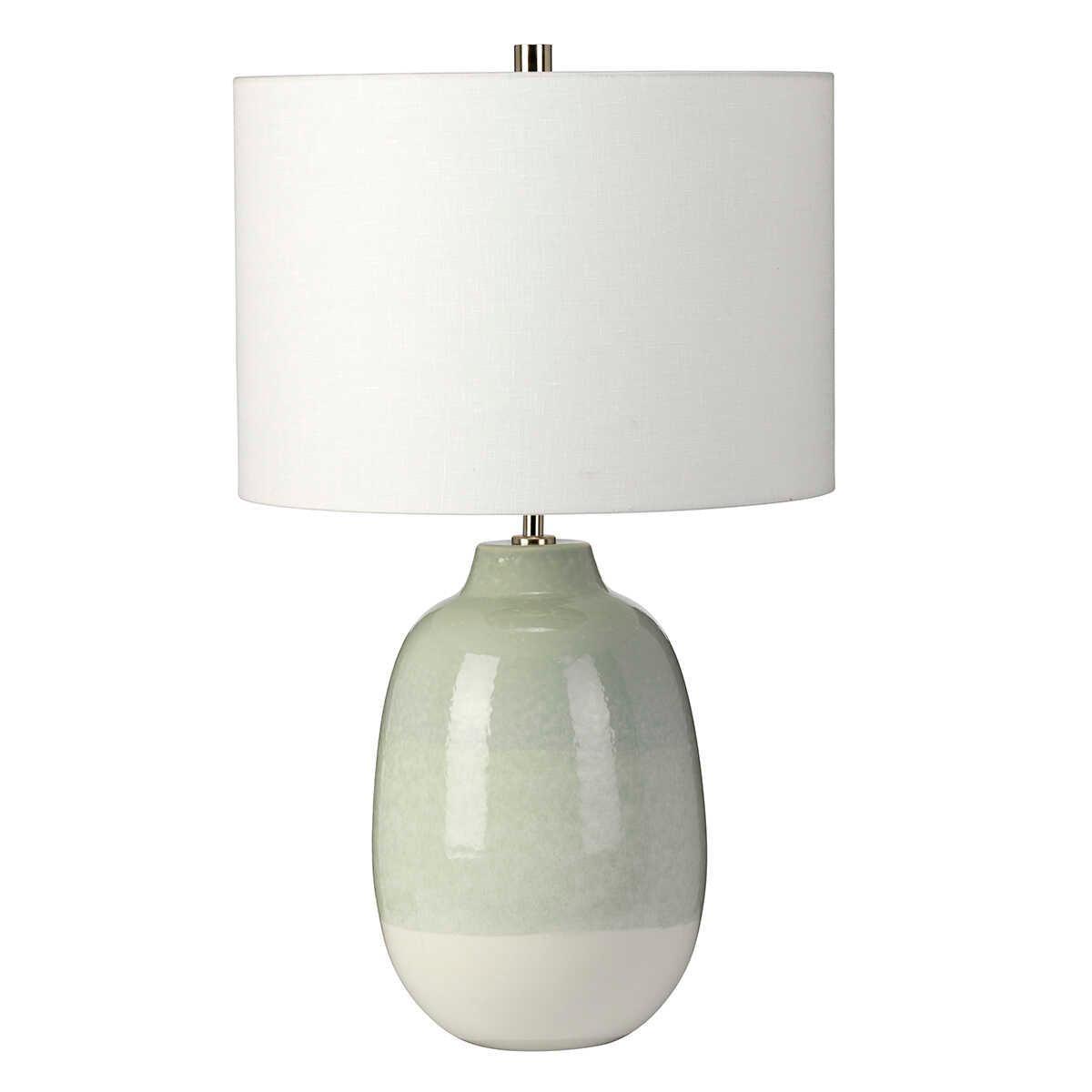 Chelsfield 1 Light Green & White Ceramic Table Lamp Elstead Lighting 6