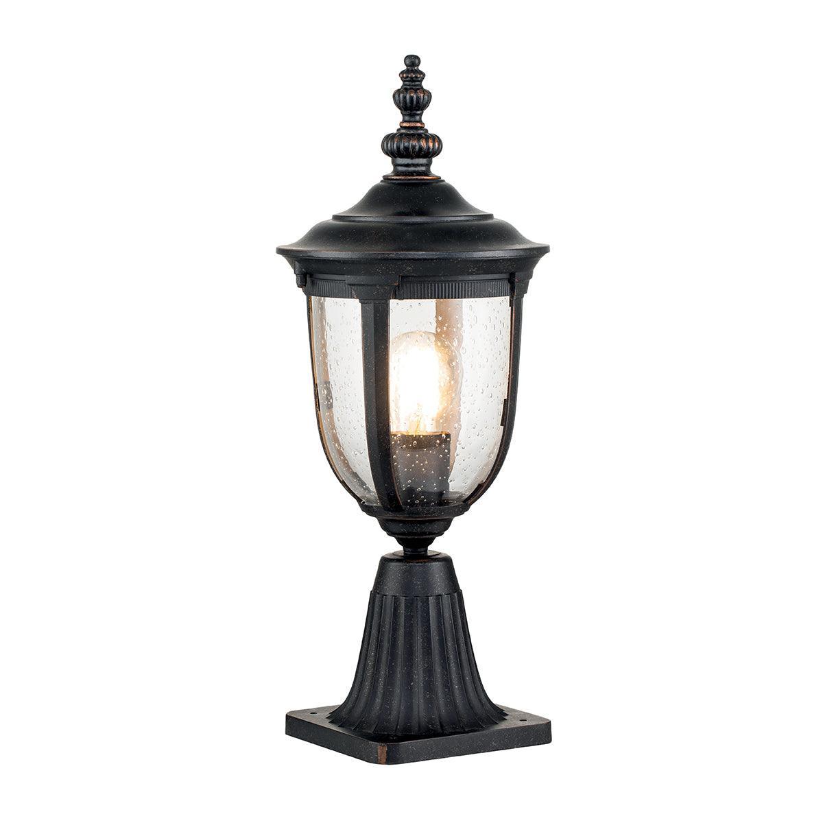 elstead cleveland 1 light small outdoor pedestal lantern
