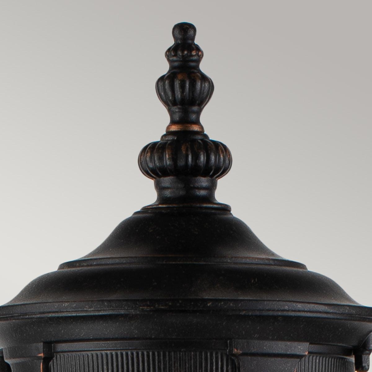 elstead cleveland 1 light small outdoor pillar lantern Detailed Close Up