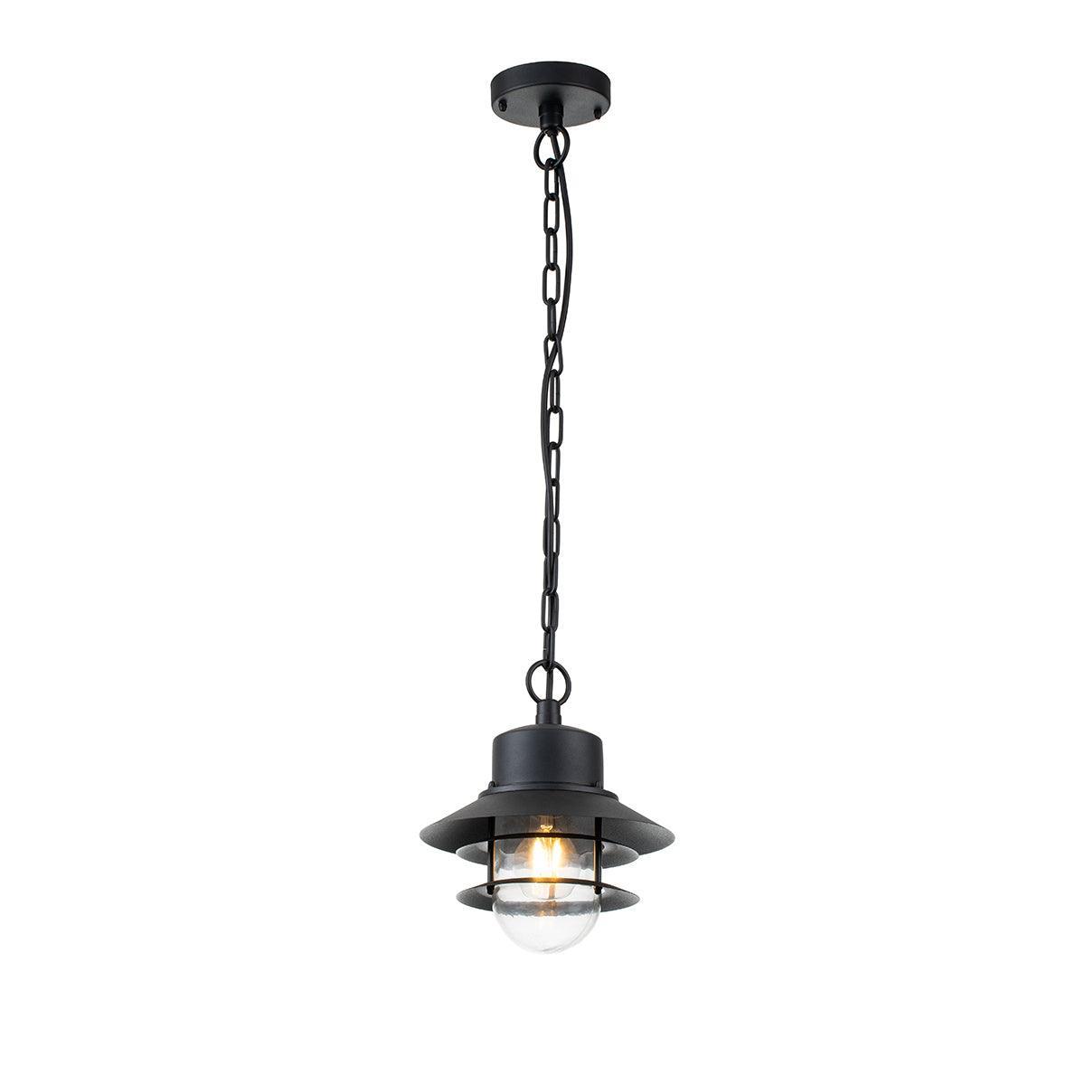 elstead copenhagen 1 light black outdoor chain lantern