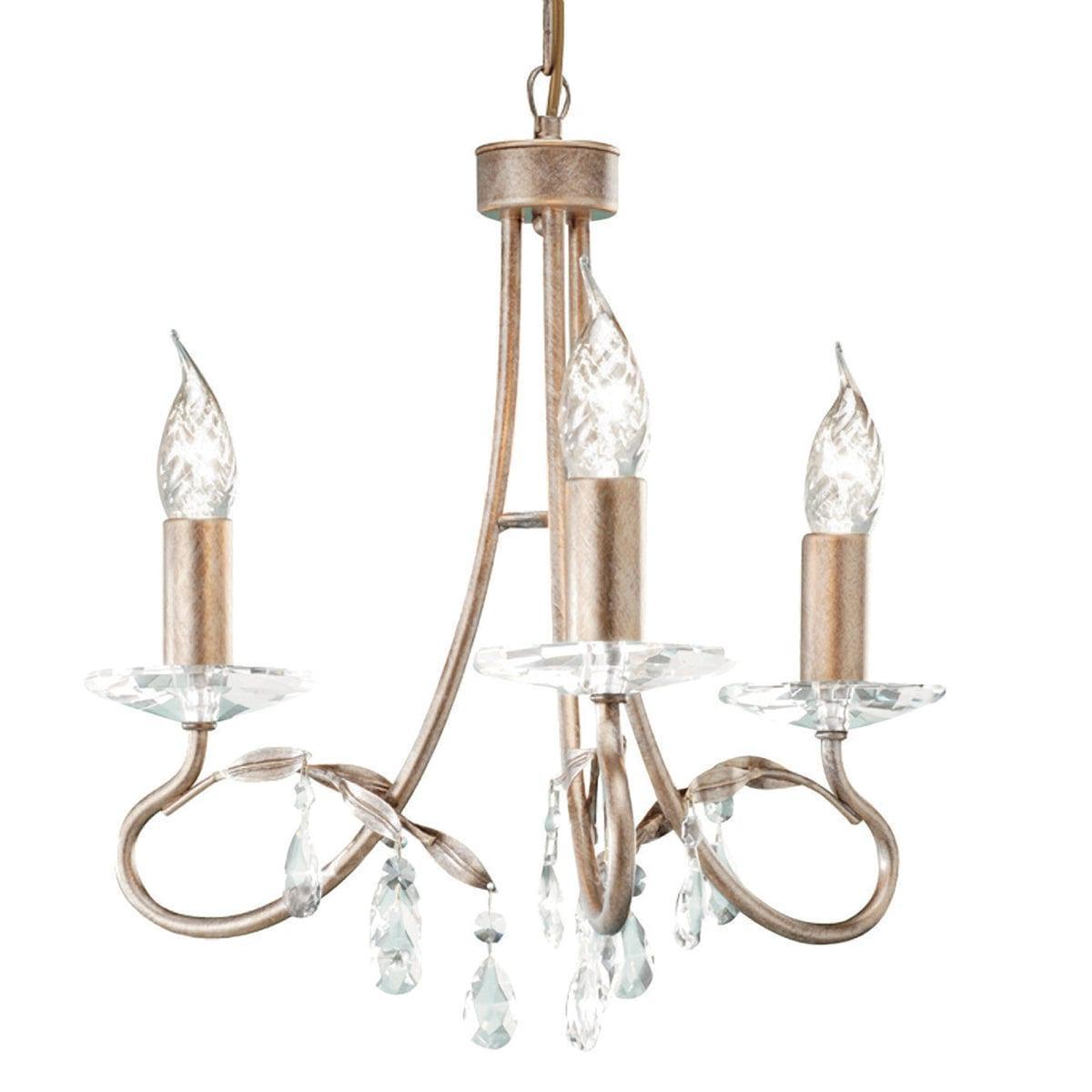 Elstead Christina 3 Light Chandelier - Silver & Gold-Elstead Lighting-1-Tiffany Lighting Direct
