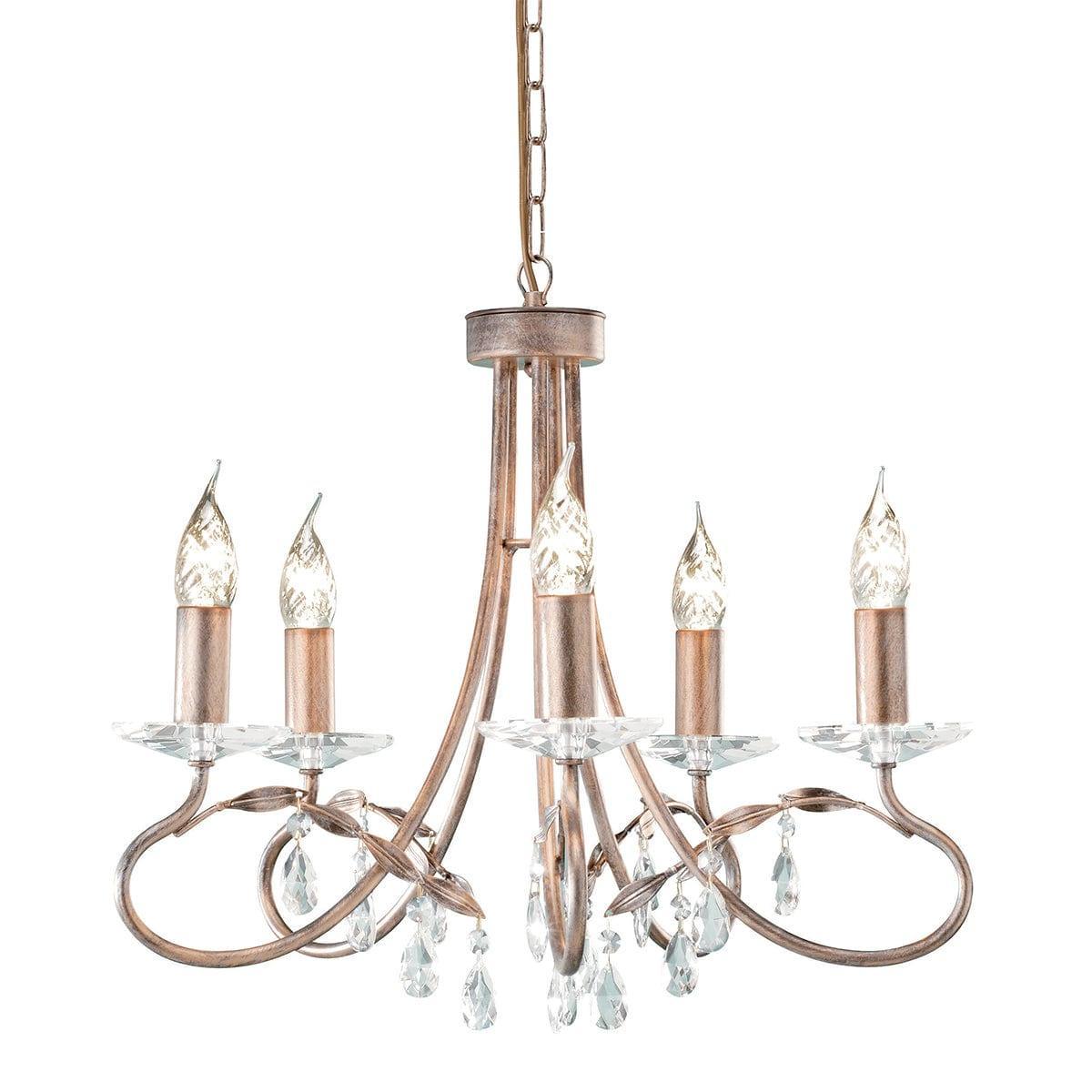 Elstead Christina 5 Light Chandelier - Silver & Gold-Elstead Lighting-1-Tiffany Lighting Direct