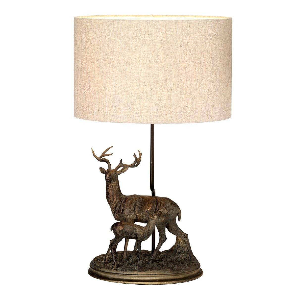 Amelia 1 Light Bronze Table Lamp With Natural Oval Shade Elstead Lighting 1