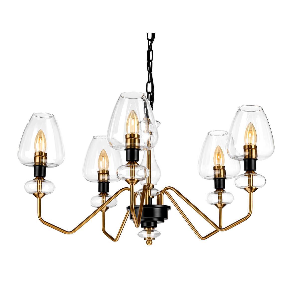 Armand 5 Light Aged Brass Chandelier Elstead Lighting-Elstead Lighting-5-Tiffany Lighting Direct