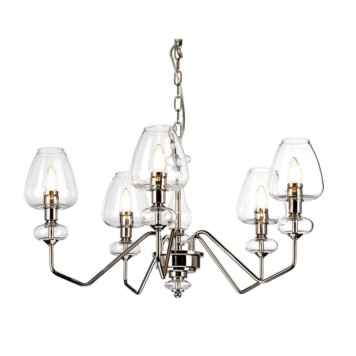 Armand 5 Light Polished Nickel Chandelier - Elstead-Elstead Lighting-1-Tiffany Lighting Direct