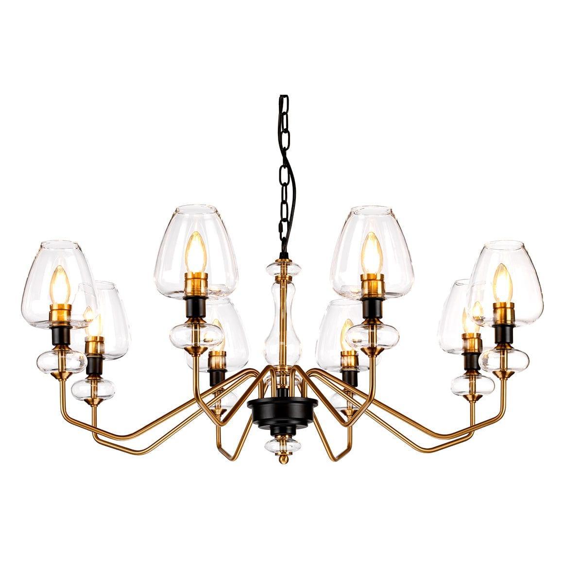 Armand 8 Light Aged Brass Chandelier Elstead Lighting-Elstead Lighting-1-Tiffany Lighting Direct