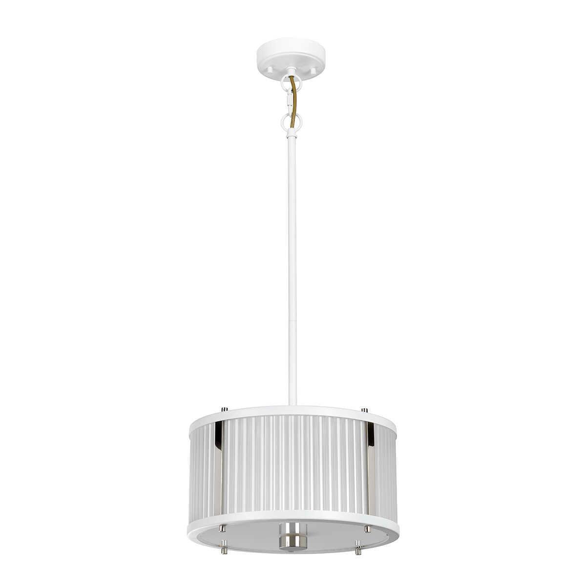 Elstead Corona 2 Light White Polished Nickel Pendant-Ceiling Pendant Lights-Elstead Lighting-5-Tiffany Lighting Direct