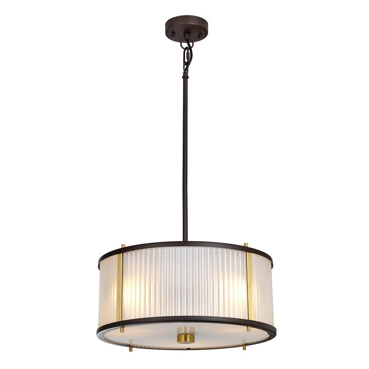 Elstead Lighting Corona 3 Light Bronze Ceiling Pendant-Ceiling Pendant Lights-Elstead Lighting-1-Tiffany Lighting Direct