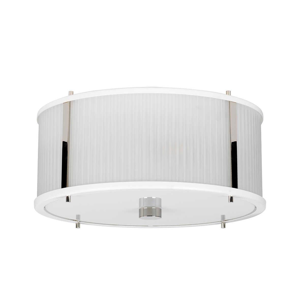 Elstead Corona 3 Light White Polished Nickel Pendant-Ceiling Pendant Lights-Elstead Lighting-6-Tiffany Lighting Direct