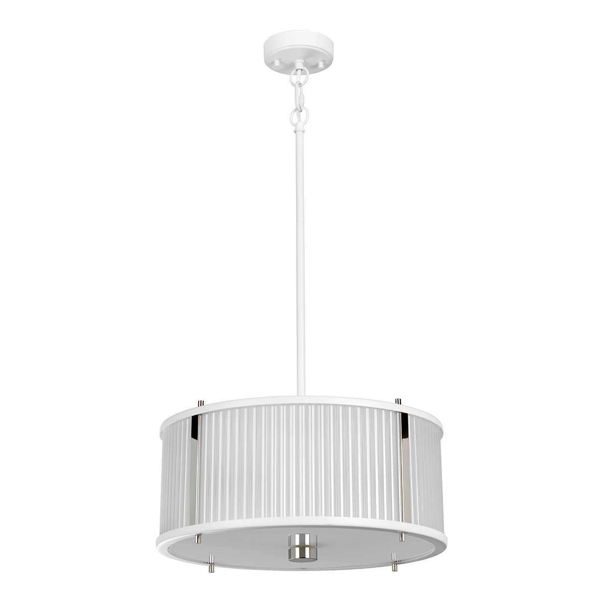 Elstead Corona 3 Light White Polished Nickel Pendant-Ceiling Pendant Lights-Elstead Lighting-5-Tiffany Lighting Direct