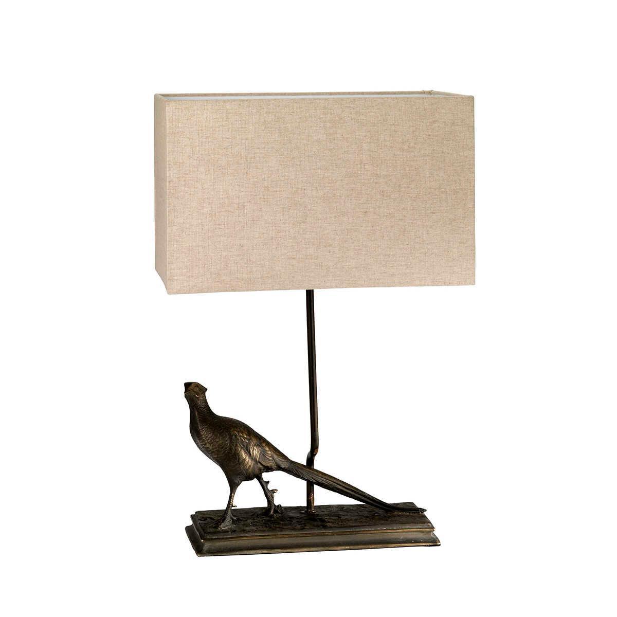 Halkirk 1 Light Bronze Table Lamp With Natural Shade Elstead Lighting 3
