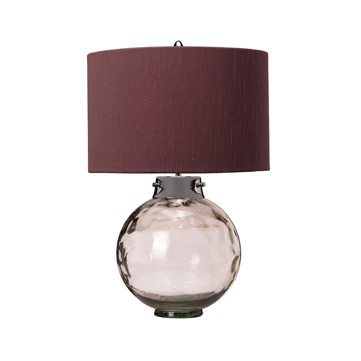 Kara Polished Nickel & Smoke Glass Table Lamp Elstead 1