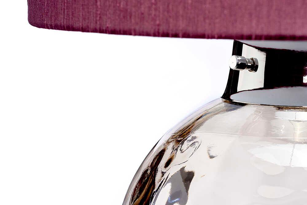 Kara Polished Nickel & Smoke Glass Table Lamp Elstead 3