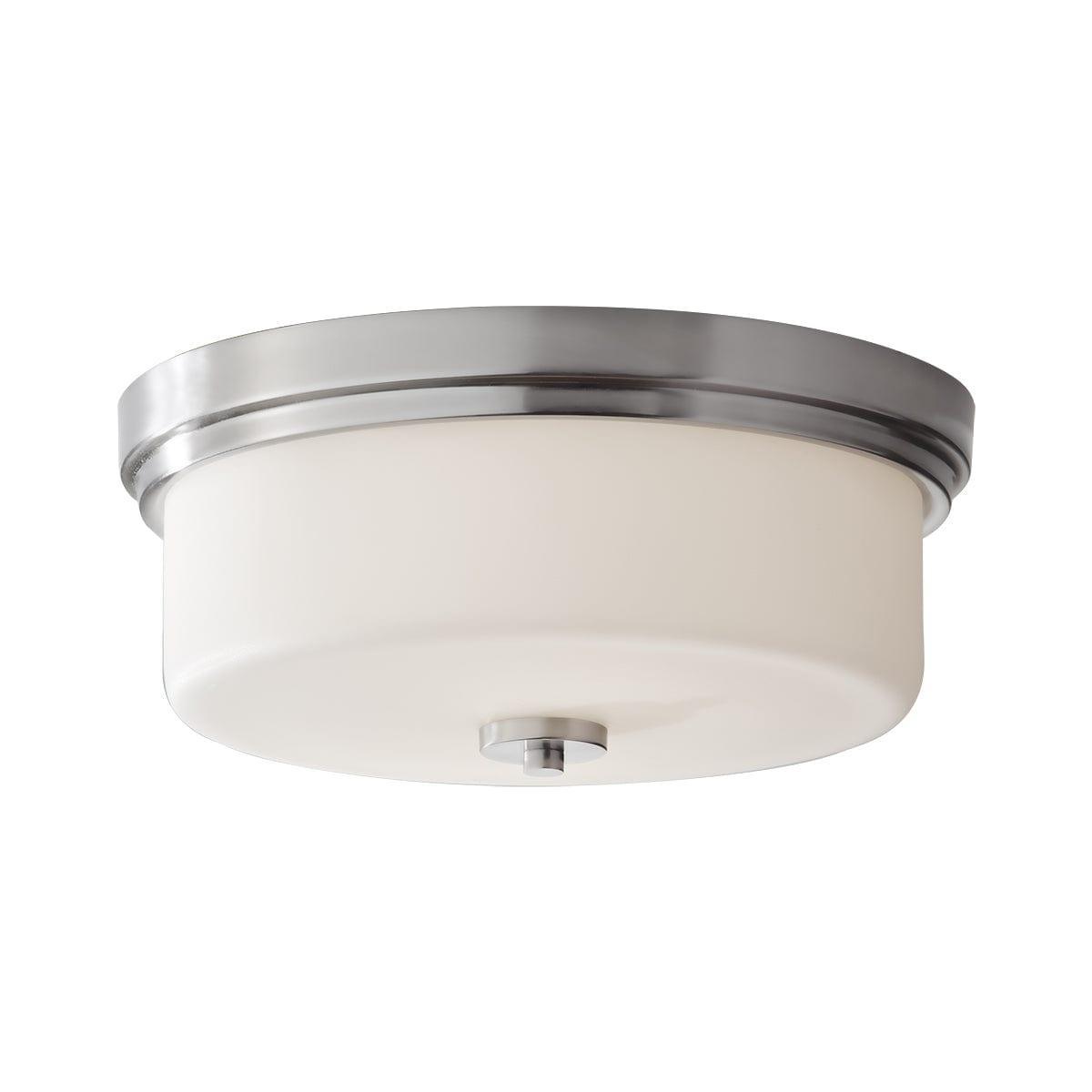 feiss kincaid 2 light flush polished chrome bathroom light