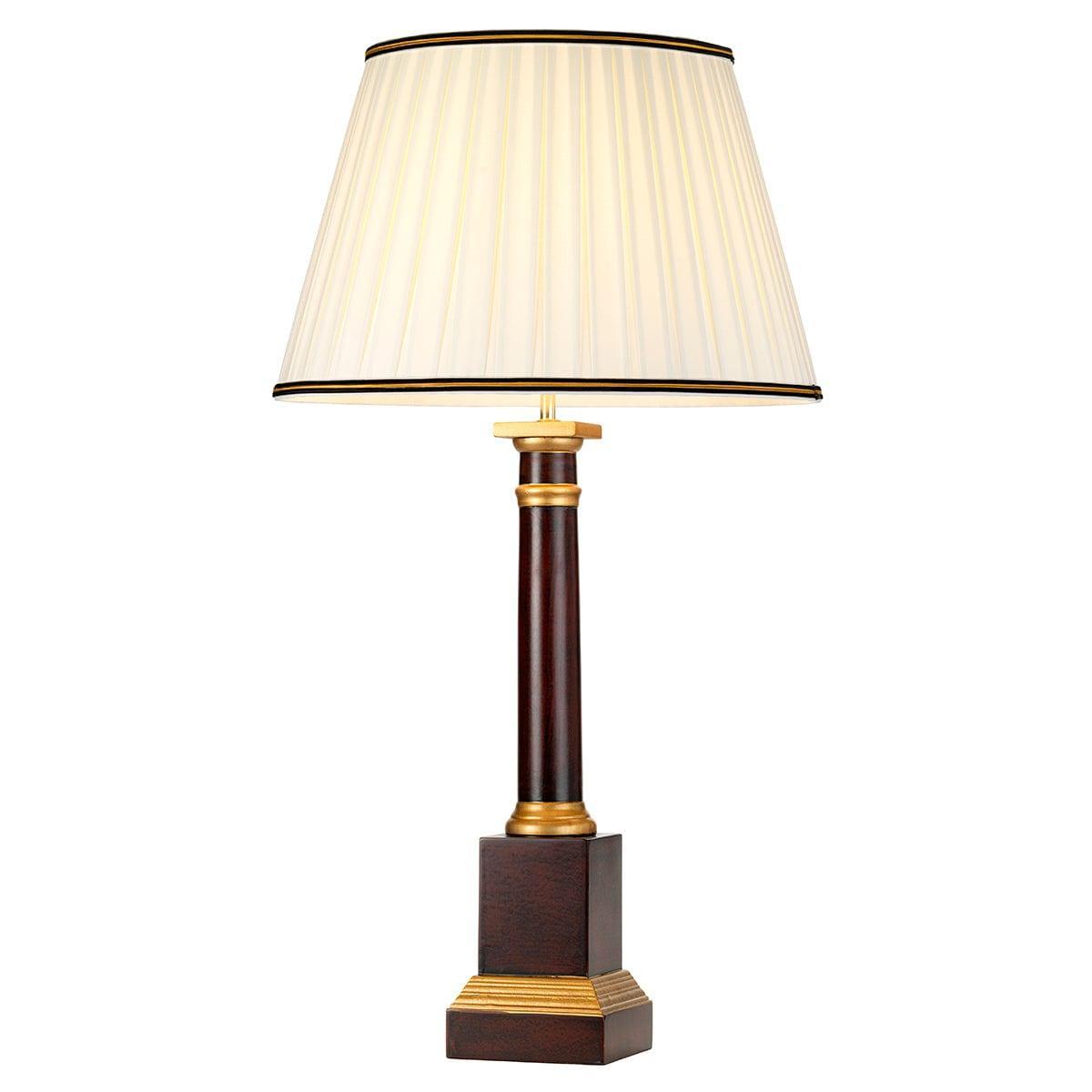 Louviers 1 Light Oxblood Wooden Table Lamp With Ivory Shade Elstead Lighting 1