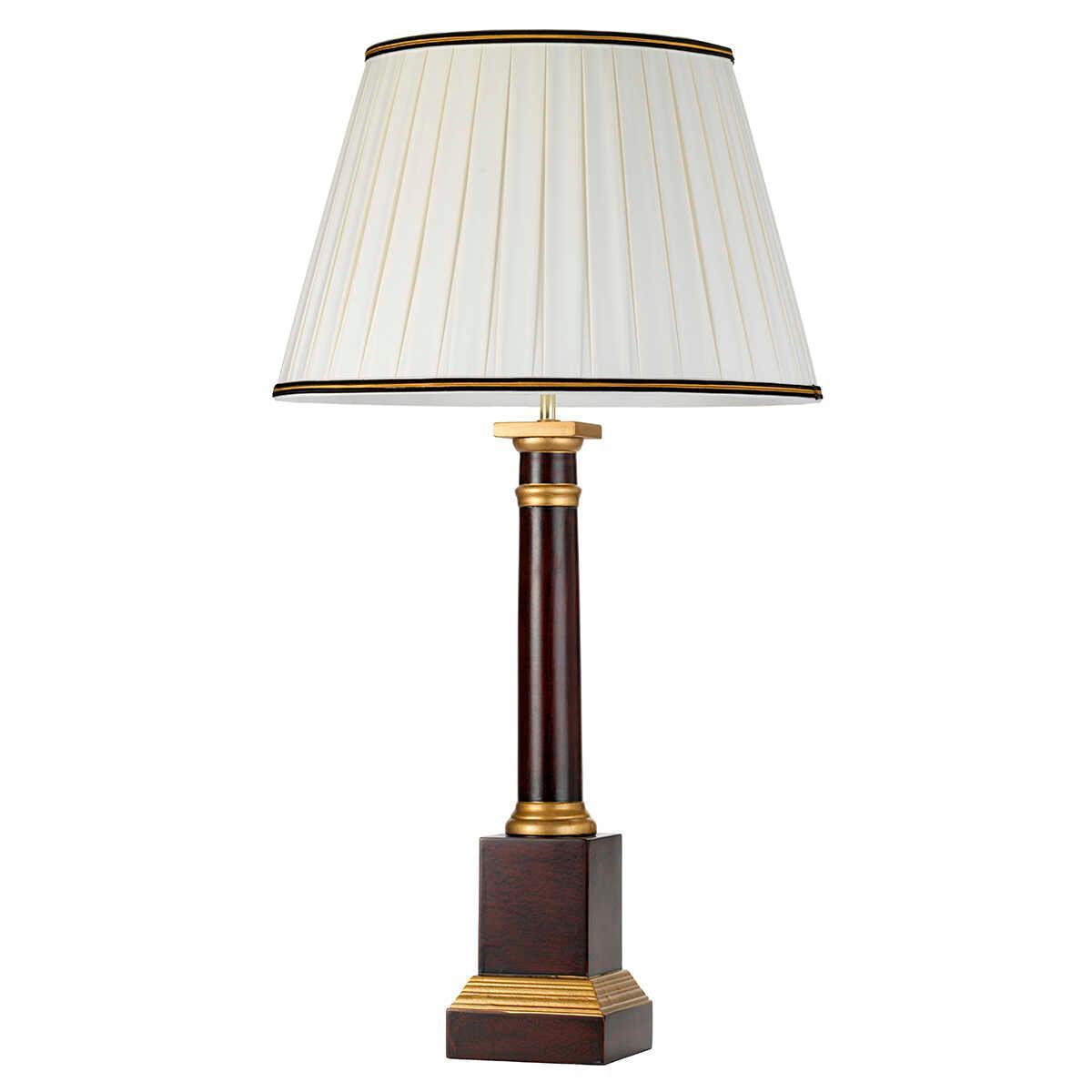 Louviers 1 Light Oxblood Wooden Table Lamp With Ivory Shade Elstead Lighting 3
