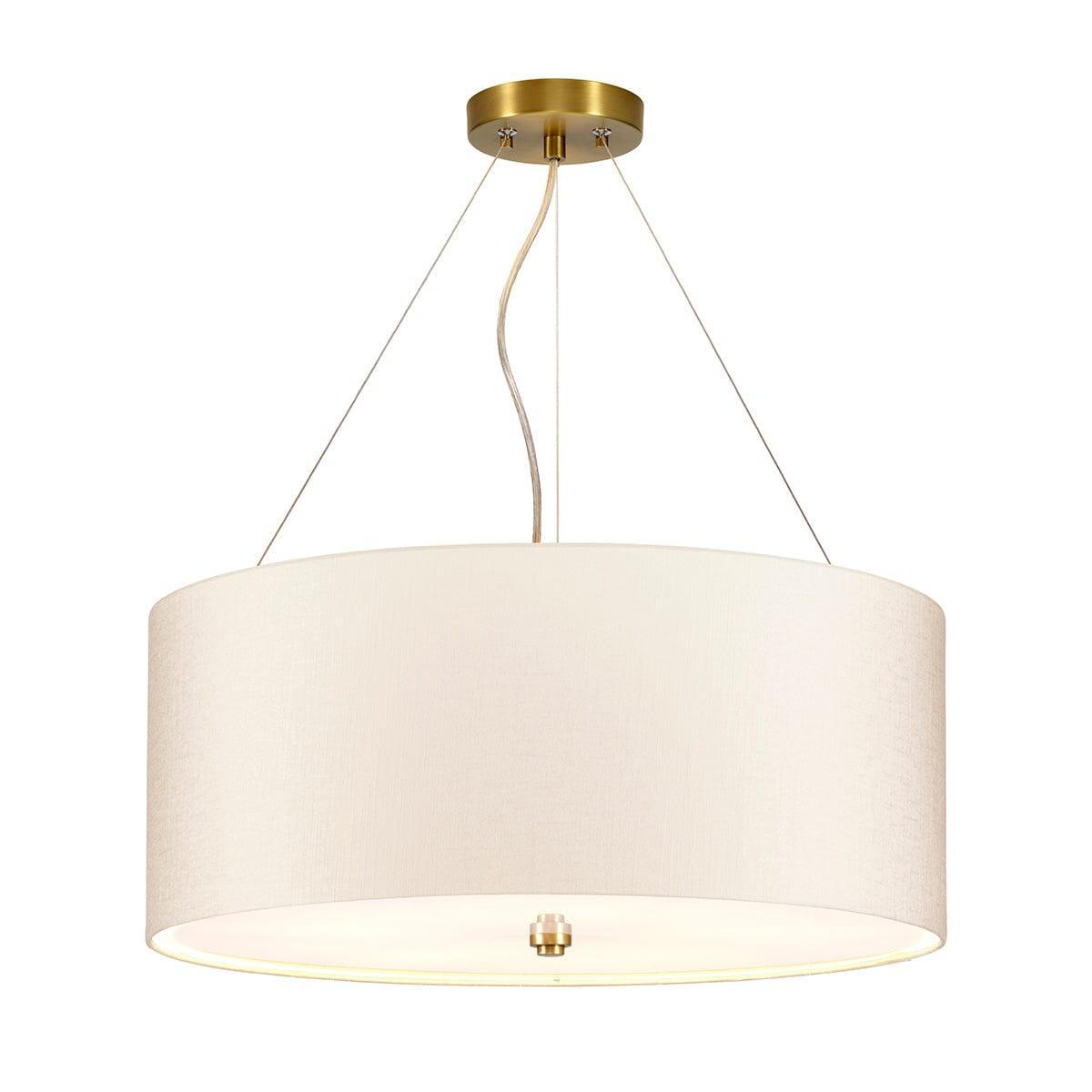 Pearce 22" Pendant with Brass Ceiling Pan Designers Light Box-Ceiling Pendant Lights-Elstead Lighting-1-Tiffany Lighting Direct