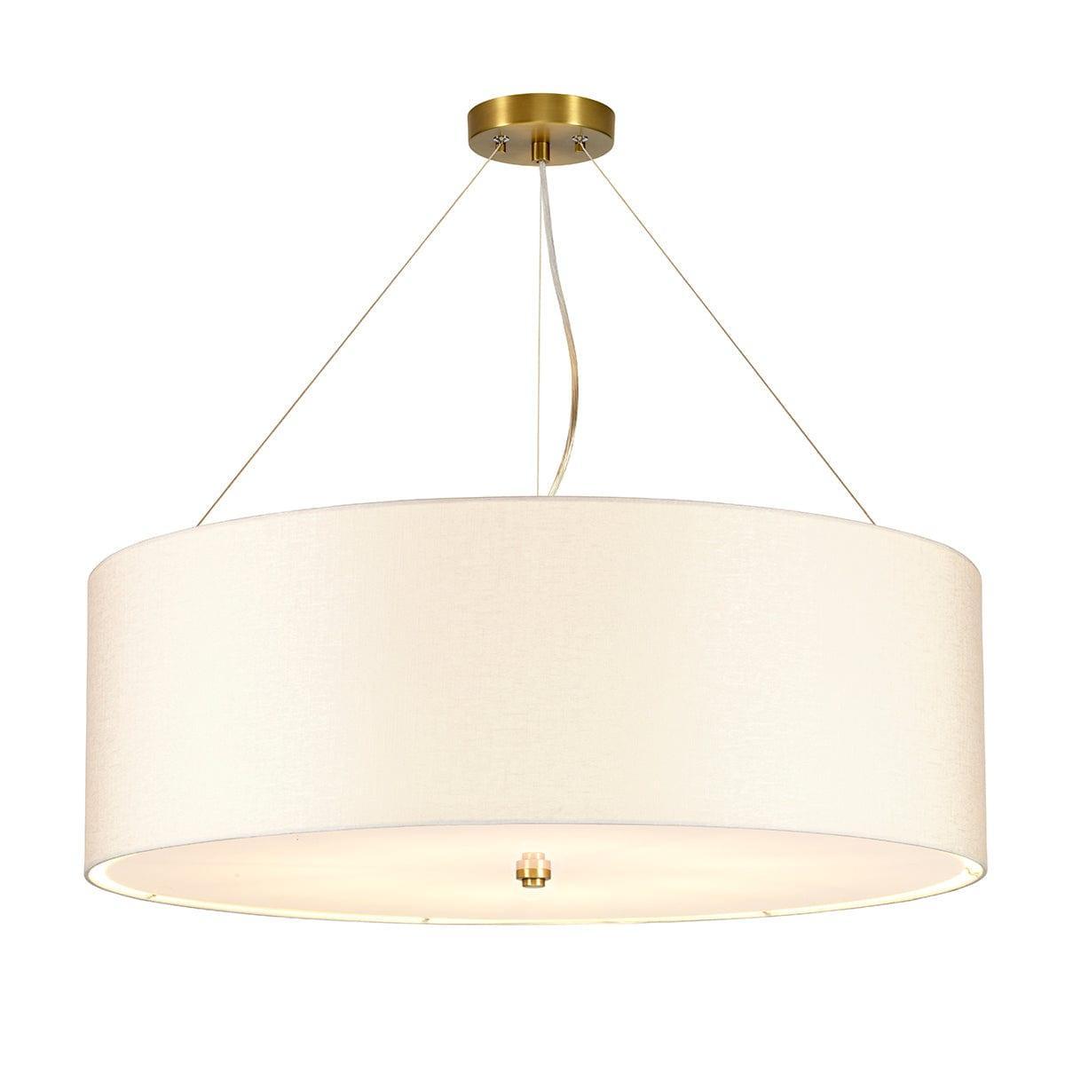 Pearce 30" Pendant - Brass Ceiling Pan Designers Light Box-Ceiling Pendant Lights-Elstead Lighting-1-Tiffany Lighting Direct