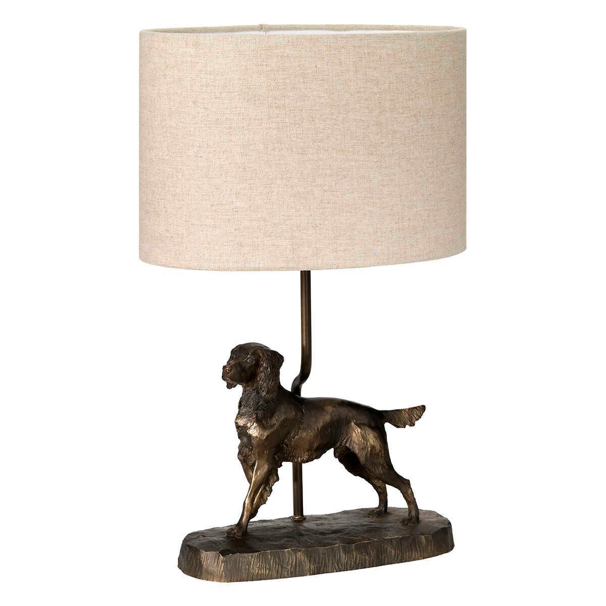 Box Rufus 1 Light Bronze Table lamp With Natural Oval Shade Elstead Lighting 3