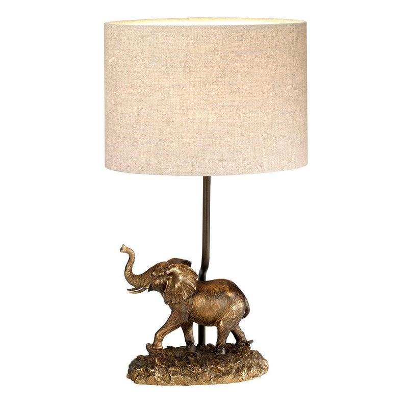 Sabi 1 Light Bronze Table Lamp With Natural Oval Shade  Elstead Lighting 1
