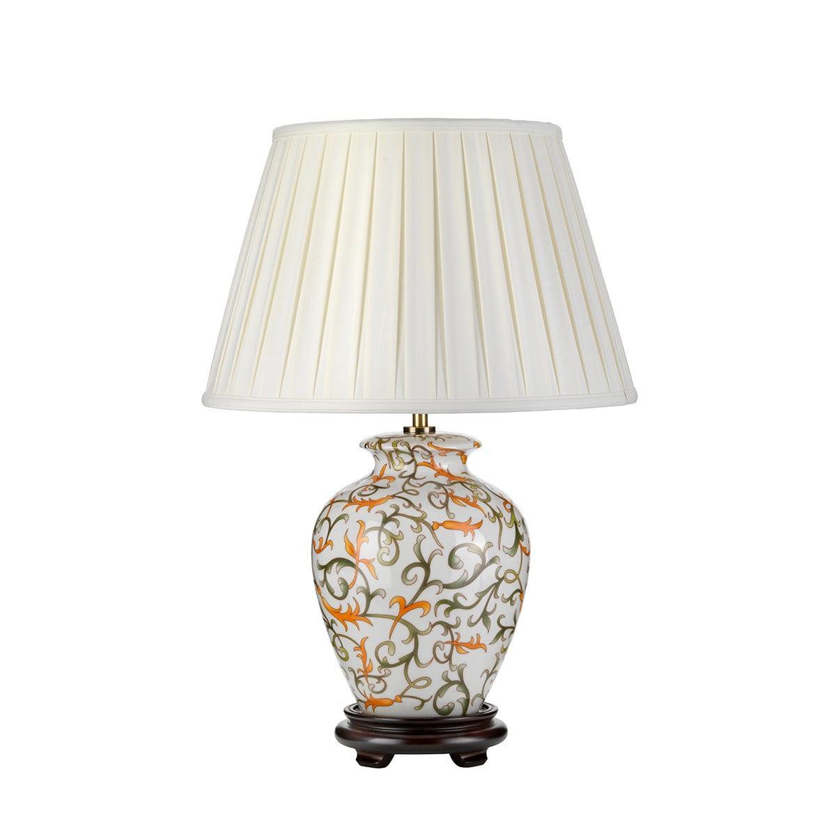Elstead Soling 1 Light Ceramic Table Lamp - Green & Orange 1