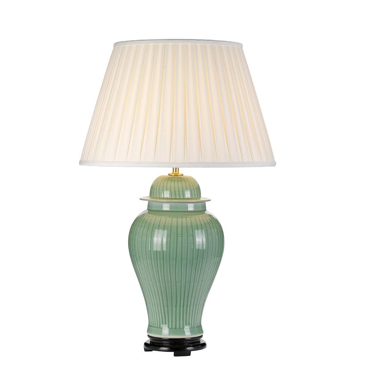 Yantai 1 light Celadon Ceramic Table Lamp With Empire Shade Elstead Lighting 1