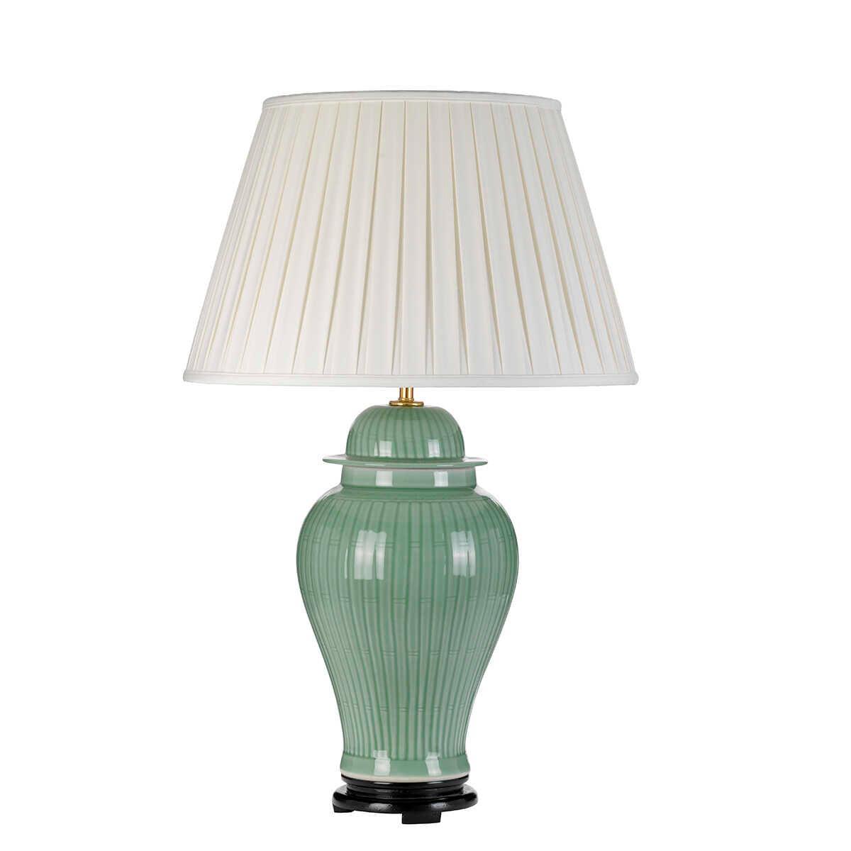 Yantai 1 light Celadon Ceramic Table Lamp With Empire Shade Elstead Lighting 3