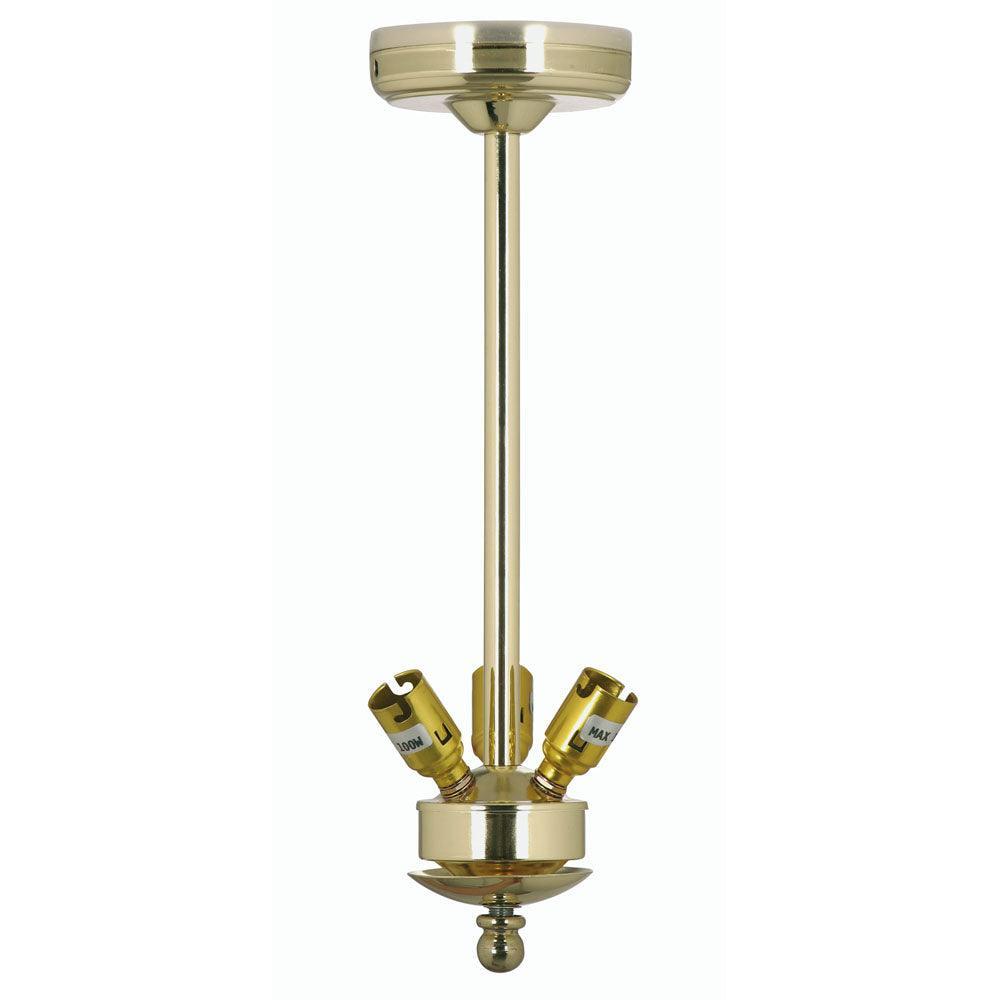 14 inch drop suspension polished brass 3 light fitting Living Room Image
