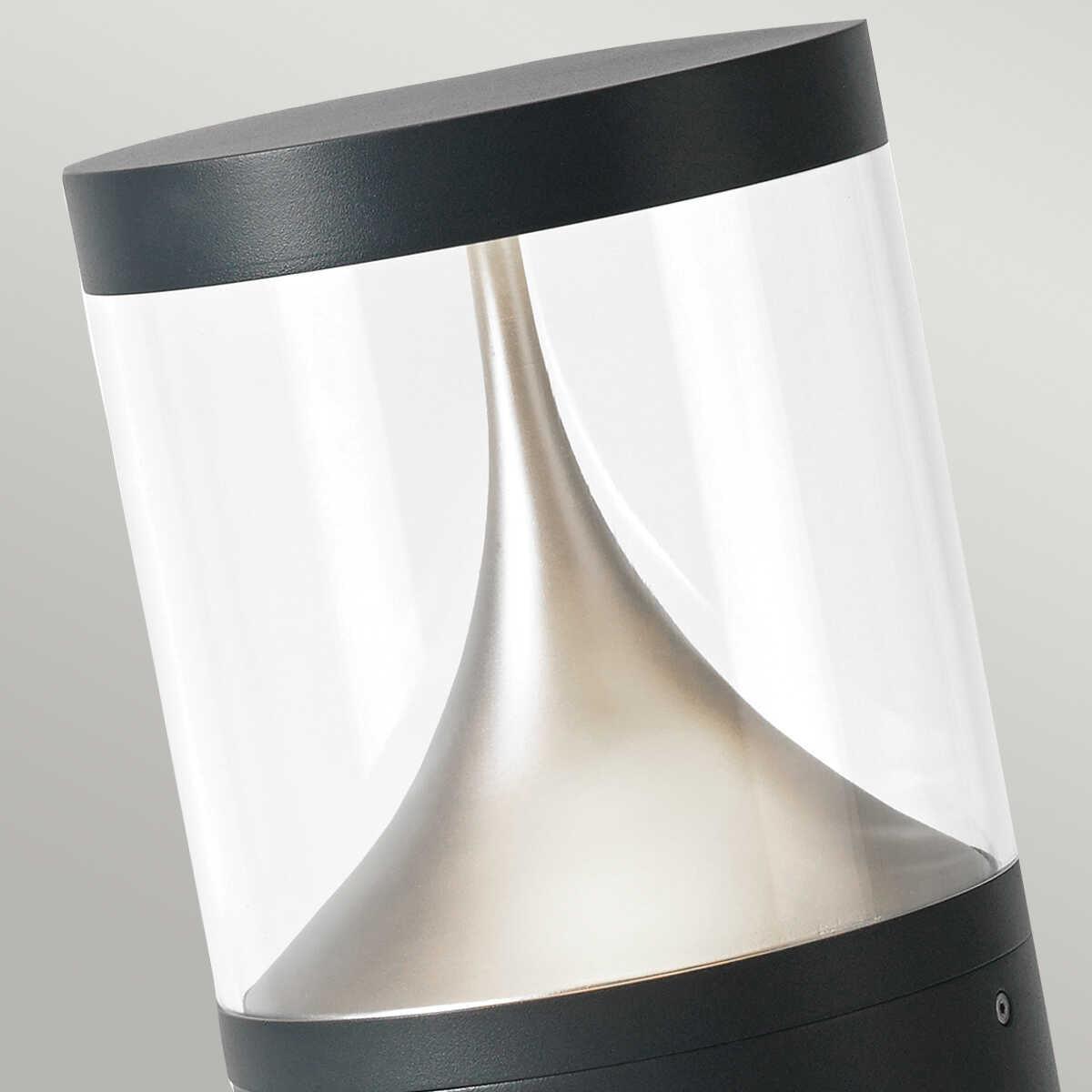 norlys egersund led large graphite outdoor bollard light Close Up